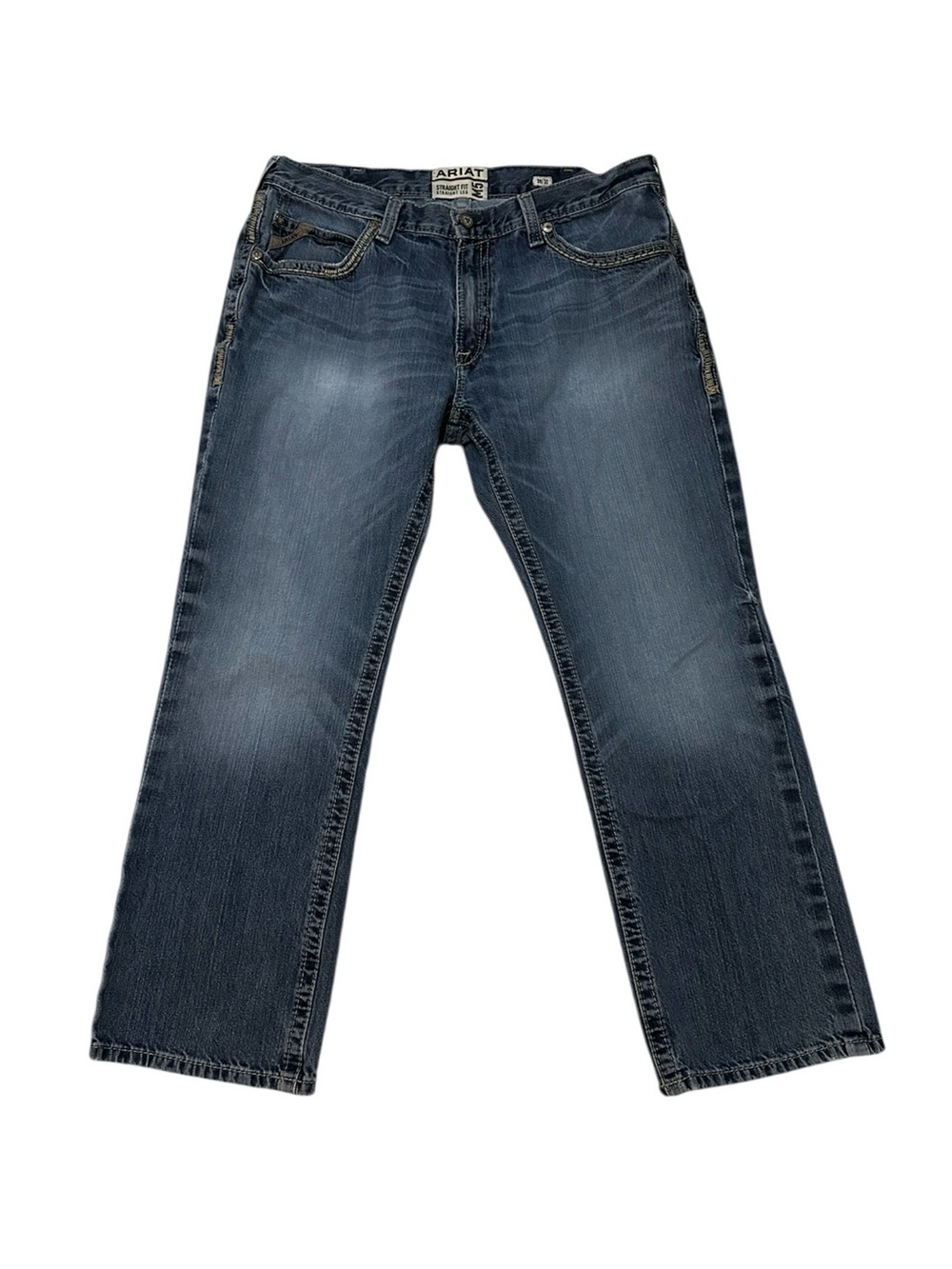 Ariat M5 Slim Straight Fit Straight Leg Jeans 38/30 Medium Wash Denim